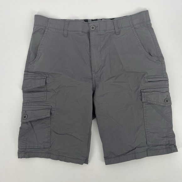 Iron Flex Other - Men's Iron Flex Waist Cargo Shorts Size 34 Gray Stretch Utility 8 Pockets Hiking